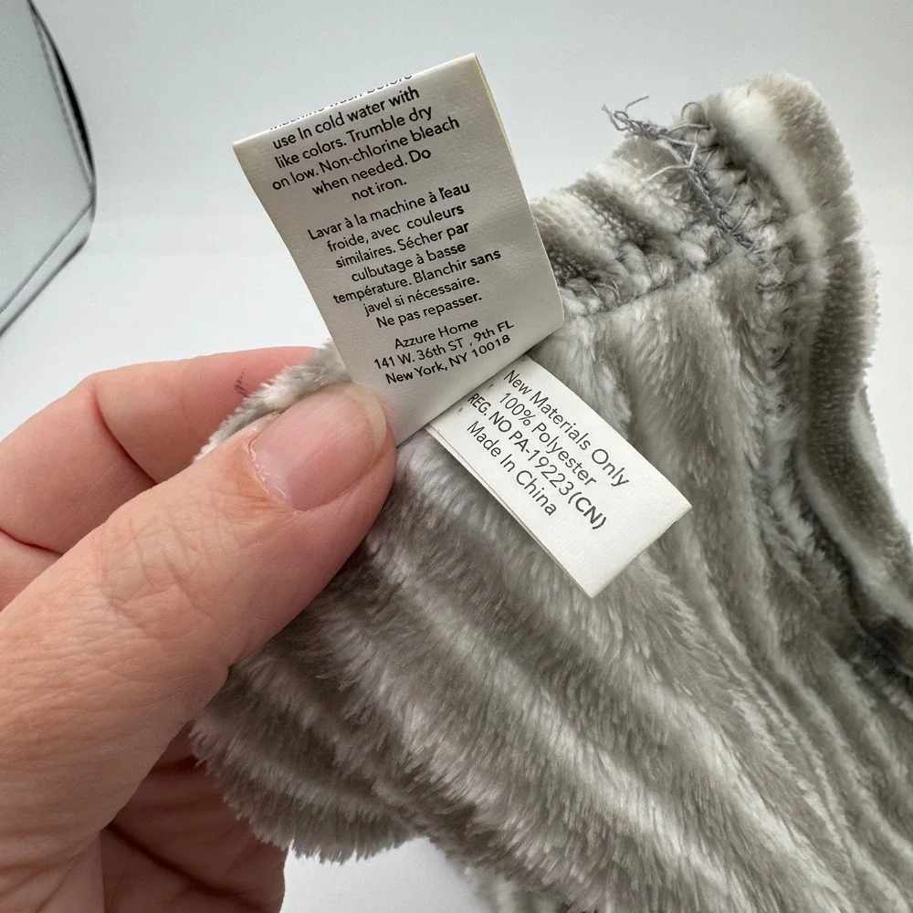 Lila & Jack Grey Elephant Baby Security Blanket Striped Lovey AT306-GY-ST